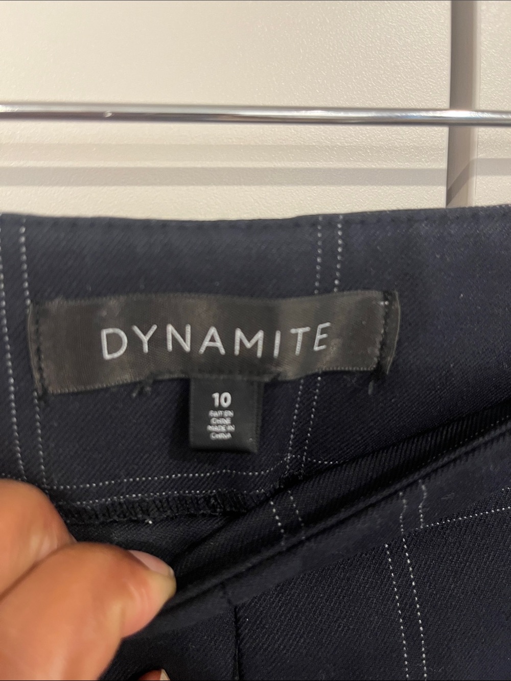 Dynamite Dark Navy Pinstripe Pants - Picture 2 of 6